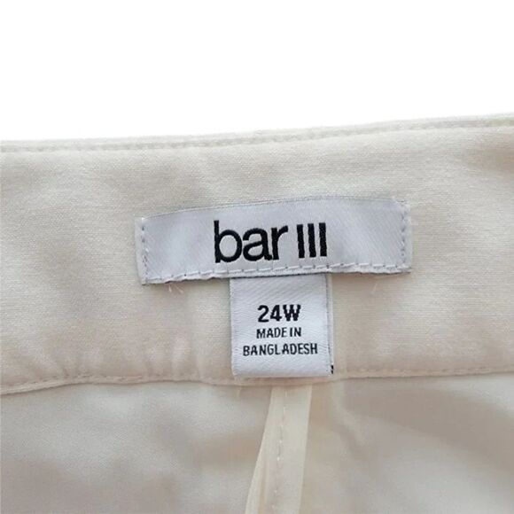 Bar III Straight Leg Pants Womans Size 24W Pearl Color NEW - Picture 6 of 10